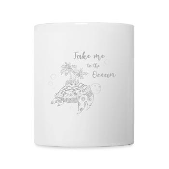 Slogan "Take me to the Ocean" - Schildkröte Insel - Tasse - Weiß - Vorne
