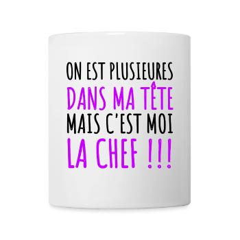 on est plusieures dans ma tête humour femme cadeau - Mug blanc - blanc - Devant