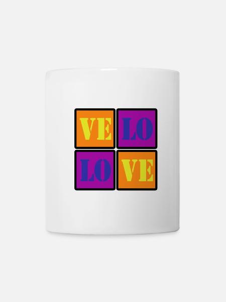 VELO LOVE LIEBE FAHRRAD BIKE GESCHENK - Tasse - Weiß
