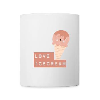 Schattige IJsje met Hartjes Schrift - Mug - white - Front