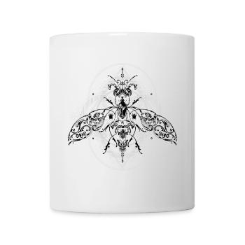 Motif géométriquement psychédélique d’insectes - Mug blanc - blanc - Devant