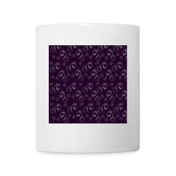 Rosenblüten, florales Muster, gothic motiv, Ranken - Tasse - Weiß - Vorne