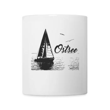 Ostsee Segelboot und 2 Möwen - Tasse - Weiß - Vorne