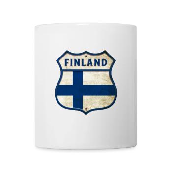 Finnland Flaggen Wappen - Tasse - Weiß - Vorne