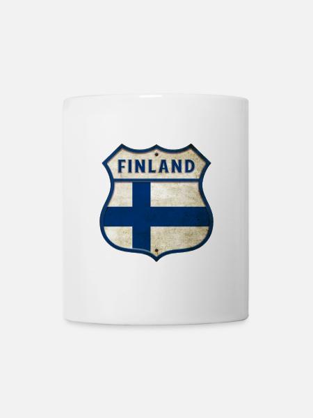 Armoiries des drapeaux de la Finlande - Mug blanc - blanc