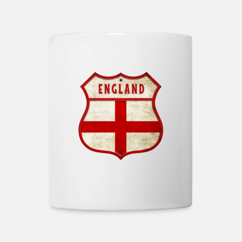 England Flaggen Wappen - Tasse - Weiß