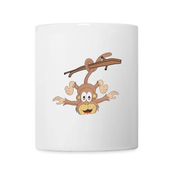 Hängender Affe - Tasse - Weiß - Vorne