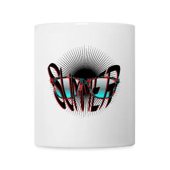 Sonne und Sommer Sonnenbrille - Tasse - Weiß - Vorne