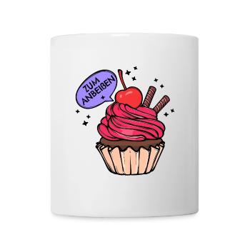 Nachspeise Naschen Süßigkeiten Cupcake Statement - Tasse - Weiß - Vorne