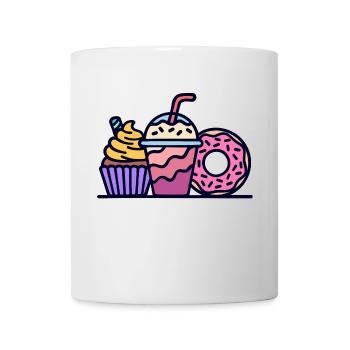 Süßigkeiten Cupcake Donut Naschen Naschkatzen - Tasse - Weiß - Vorne