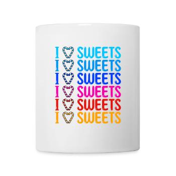 Ich Liebe Süßigkeiten Statement Naschkatzen - Tasse - Weiß - Vorne