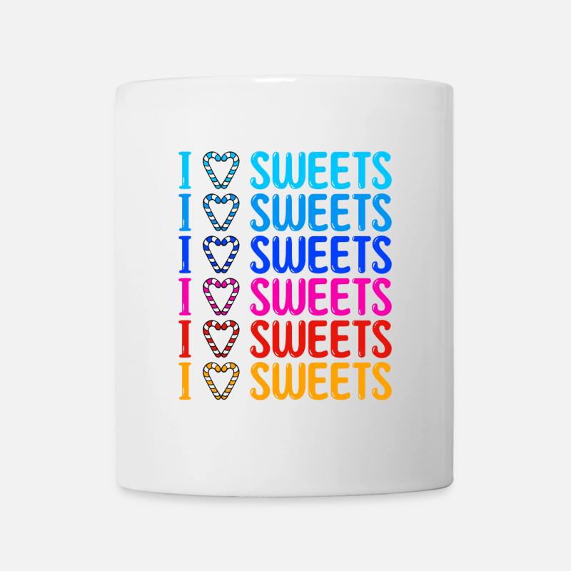 Ich Liebe Süßigkeiten Statement Naschkatzen - Tasse - Weiß
