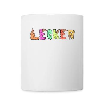 Lecker Spruch süßigkeiten Eis Nachspeise Naschen - Tasse - Weiß - Vorne