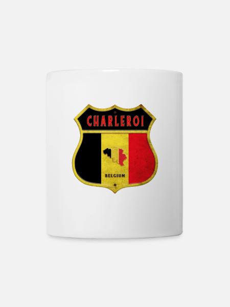 Charleroi Belgien Wappen Flaggen Design - Tasse - Weiß