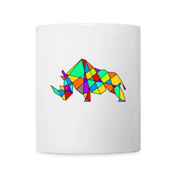 Geometrisches Kamel Puzzle Neonfarben - Tasse - Weiß - Vorne