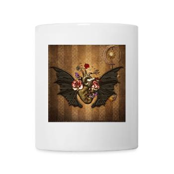 Stunning steampunk heart with wings - Mug - white - Front