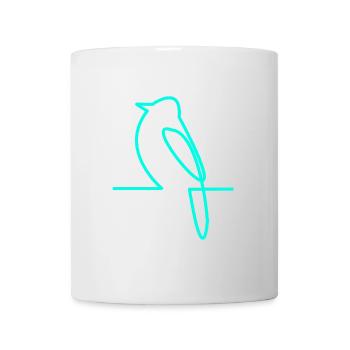 Oiseau néon sur la branche - Mug blanc - blanc - Devant