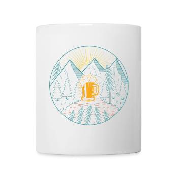Berge Bier Wandern Bergsteigen - Tasse - Weiß - Vorne