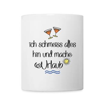 Urlaub machen und feiern - Tasse - Weiß - Vorne