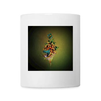 Erstaunliche Schlange mit Totenkopf und Blumen. - Tasse - Weiß - Vorne