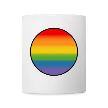 Regenbogen Verlauf Round white shirt - Tasse - Weiß - Vorne