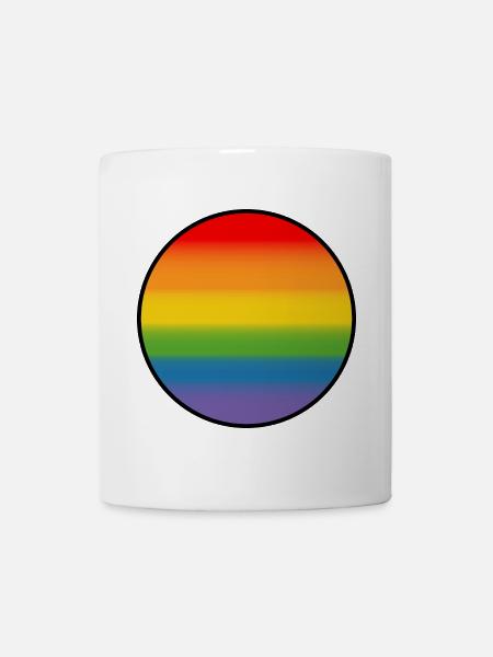 Rainbow Gradient Round white shirt - Mug - white