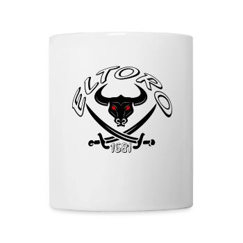 Dark bull's head with red eyes - Mug - white - Front