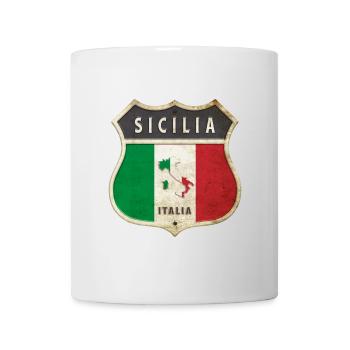 Sicile Italie Armoiries Drapeaux Design - Mug blanc - blanc - Devant