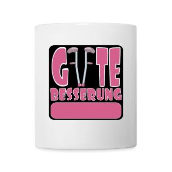 Gute Besserung wünschen - SELBST GESTALTEN NAME - Tasse - Weiß - Vorne