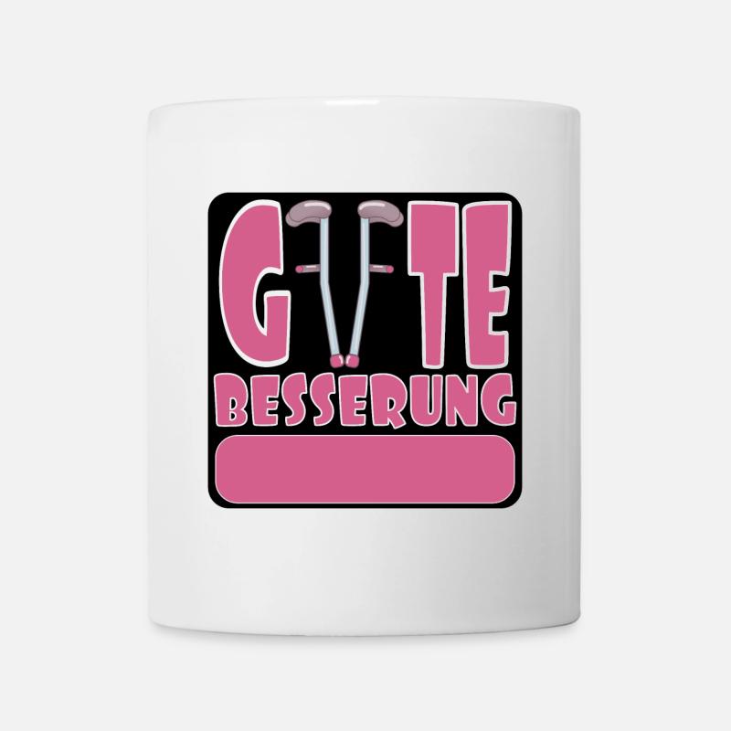 Gute Besserung wünschen - SELBST GESTALTEN NAME - Tasse - Weiß
