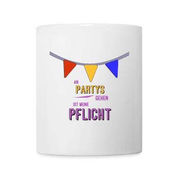 Party machen ist meine Pflicht - Tasse - Weiß - Vorne