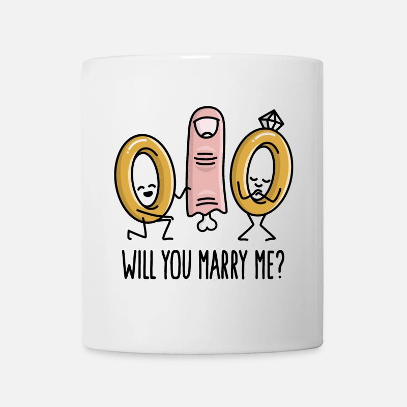 Voulez-vous m’épouser bagues de mariage en mariage - Mug blanc - blanc