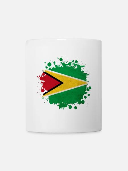 Guyana Flagge Klecks - Tasse - Weiß