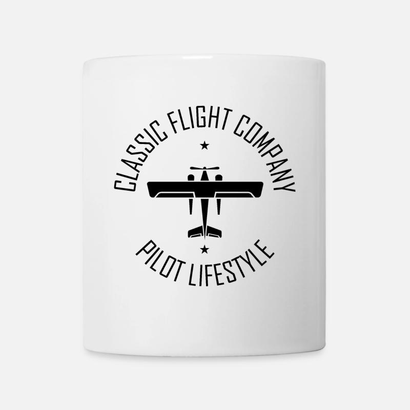 classic Flugzeug fliegen Symbol Flieger Piloten - Tasse - Weiß