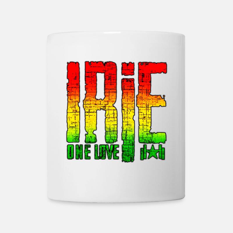 Reggae Peace Symbols on Graffiti Background - Mug - white