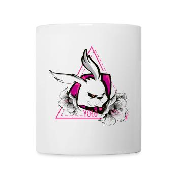 Yolo Bunny Tattoo Cool Pink LOL Flower Crass Skater - Mug - white - Front