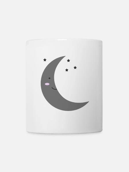 Lune Kawaii - Mug blanc - blanc