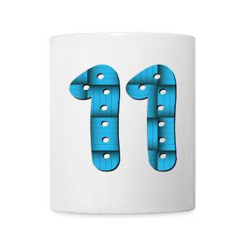Number 11 - NUMBER ELEVEN - 11th birthday - Mug - white - Front