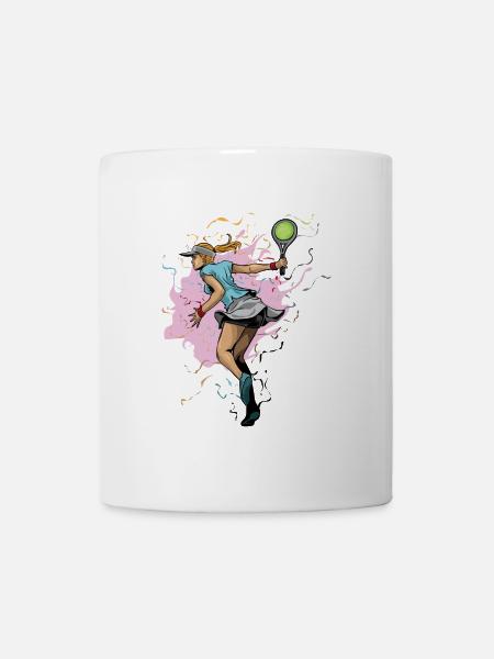 Tennisheldin im Farbschwall - Tasse - Weiß
