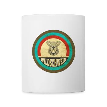 Wildschwein Vintage Design - Tasse - Weiß - Vorne