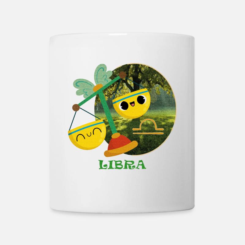 Kawaii Waage Sternzeichen Illustration - Tasse - Weiß