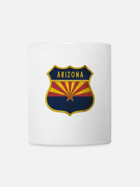 Motif écusson des drapeaux Arizona - Mug blanc - blanc