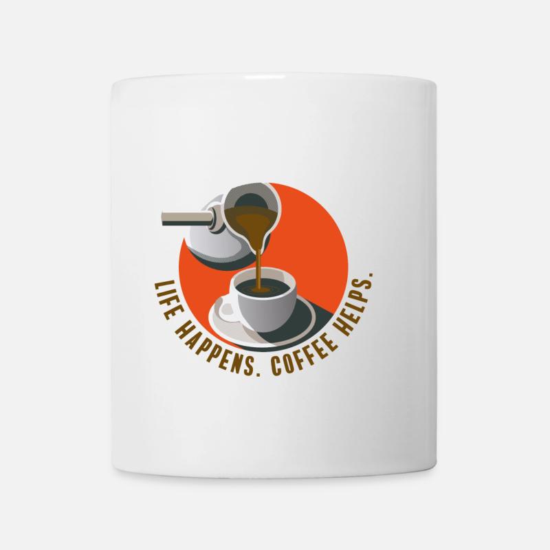 coffee helps cafe koffein büro spruch tasse trink - Tasse - Weiß