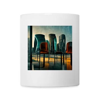 futuristische Stadtszene - Tasse - Weiß - Vorne