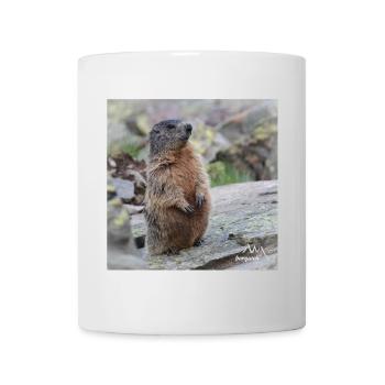 Murmeltier auf Wache 2 - Alpen Wildlife Motiv - Tasse - Weiß - Vorne