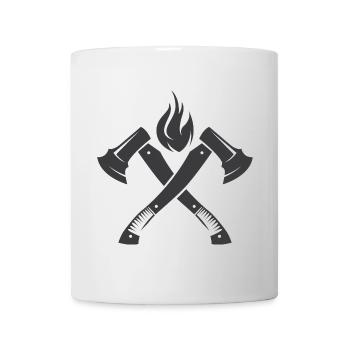 Axe Fire Fire Brigade Flame Symbol Operation Icon - Mug - white - Front