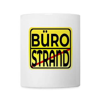 Büro Strand - Tasse - Weiß - Vorne