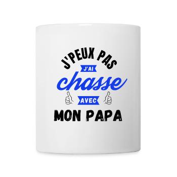 j'peux pas j'ai chasse avec mon papa couleur - Mug blanc - blanc - Devant
