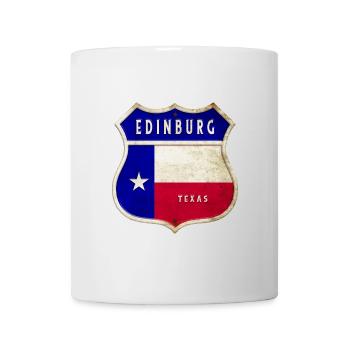 Edinburg Texas Wappen Flaggen Design - Tasse - Weiß - Vorne