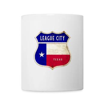 League City Texas Armoiries Drapeaux Design - Mug blanc - blanc - Devant